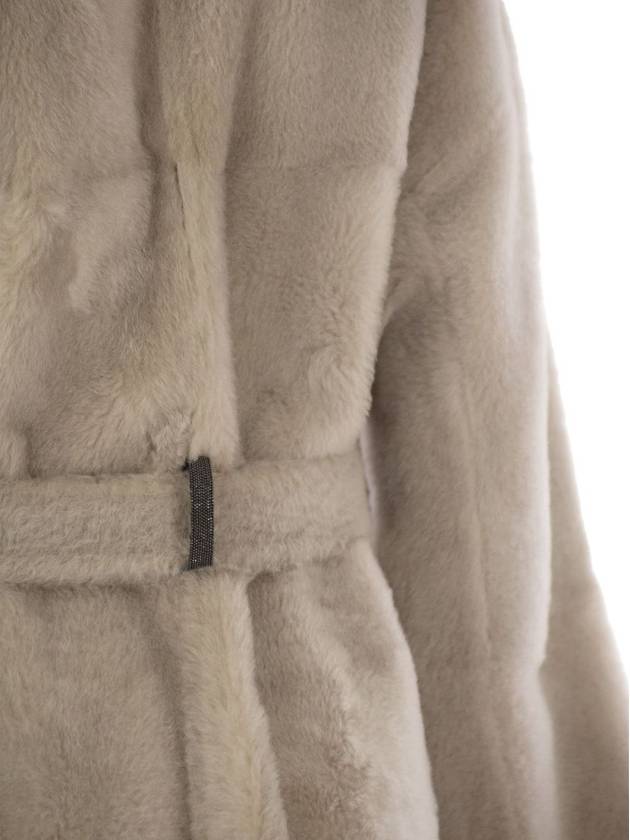 Reversible shearling coat with shiny detailing - BRUNELLO CUCINELLI - BALAAN 4