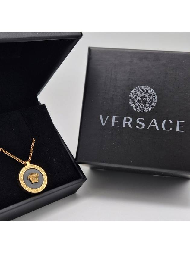 Enamel Medusa Necklace Black Gold - VERSACE - BALAAN 6