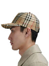 Back Logo Patch Vintage Check Ball Cap Beige - BURBERRY - BALAAN.