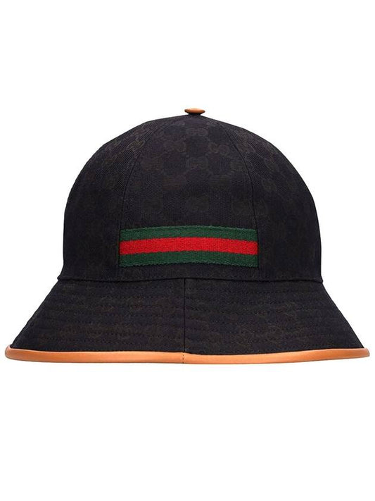 GG Supreme Pattern AllOver Web Stripe Bucket Hat Black - GUCCI - BALAAN 1