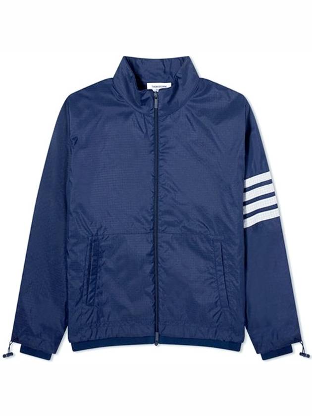 4 Bar Stripe Ripstop Zip-up Jacket Blue - THOM BROWNE - BALAAN 2