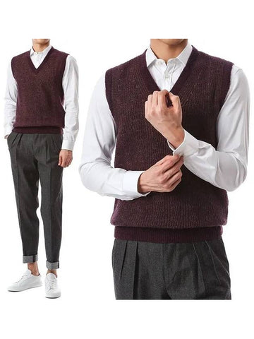 Color combination pattern knit vest IMLGSM60 IM55031 700BE - RVR LARDINI - BALAAN 1