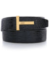 22FW TB246T ECY001 U9000 Gold T Buckle Reversible Belt - TOM FORD - BALAAN 1