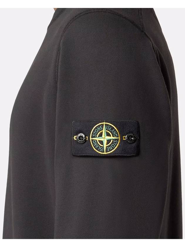 6100044 Organic Cotton Fleece Sweatshirt Black - STONE ISLAND - BALAAN 4