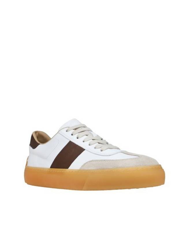 Calfskin Leather Low Top Sneakers White Brown - TOD'S - BALAAN 3