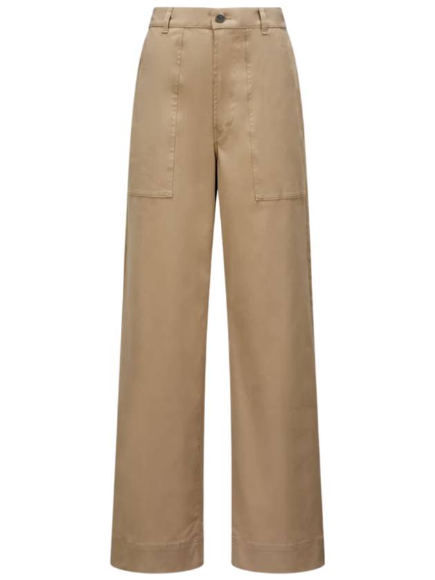 Cotton Gabardine Straight Pants Beige - MONCLER - BALAAN 1