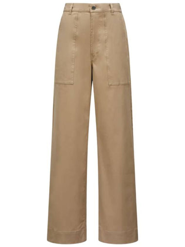 Cotton Gabardine Straight Pants Beige - MONCLER - BALAAN 1