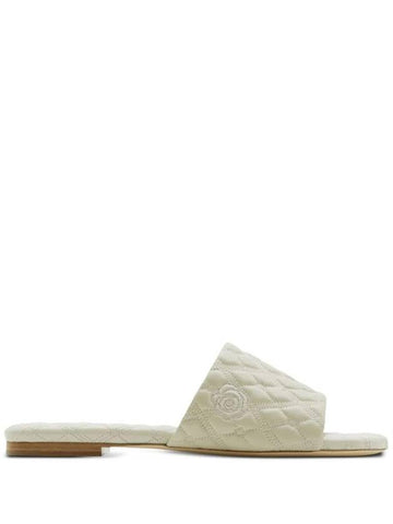 Square Toe Quilted Rede Slippers Plaster - BURBERRY - BALAAN 1