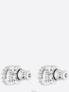 Claire D Lune Finish Metal White Crystal Earrings Silver - DIOR - BALAAN 5