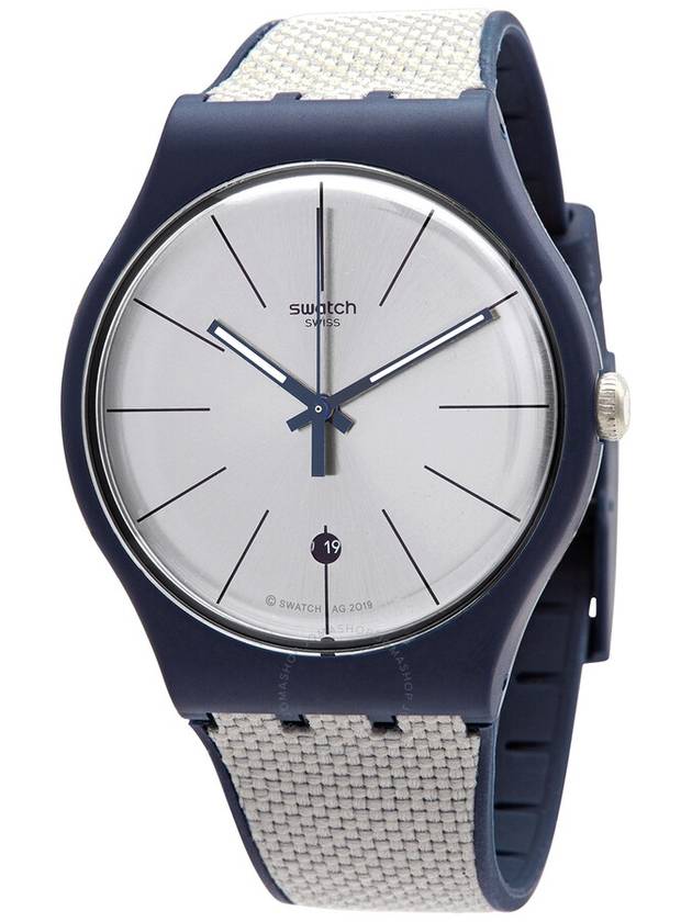 Swatch Grey Cord Quartz Grey Dial Men's Watch SUON402 - SWATCH - BALAAN 1