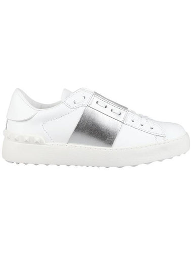 Hidden Metallic Open Low Top Sneakers White Silver - VALENTINO - BALAAN 1