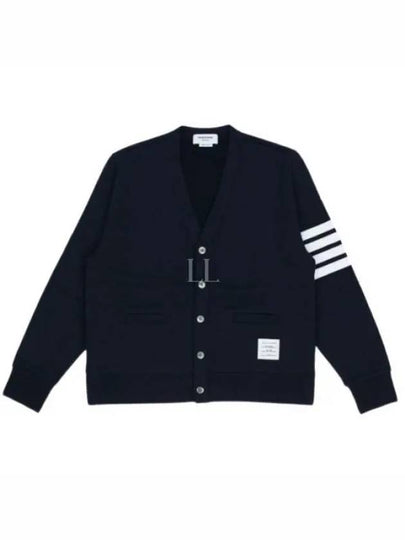 Classic V-Neck 4 Bar Stripe Cardigan Navy - THOM BROWNE - BALAAN 2