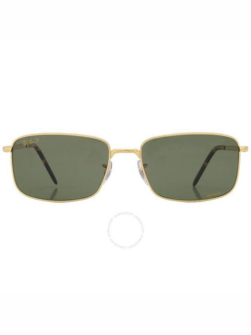 Ray Ban Polarized Dark Green Chromance Rectangular Unisex Sunglasses RB3717 9196P1 60 - RAY-BAN - BALAAN 1