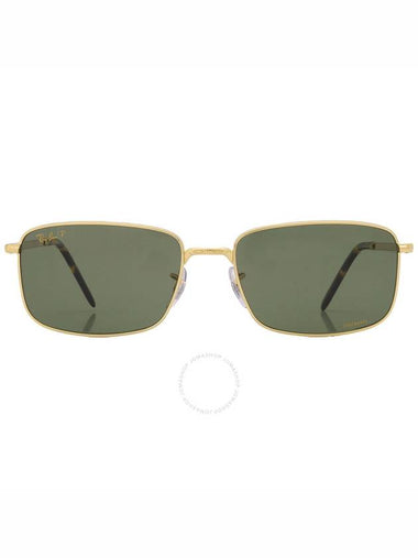 Ray Ban Polarized Dark Green Chromance Rectangular Unisex Sunglasses RB3717 9196P1 60 - RAY-BAN - BALAAN 1