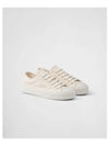 Triangle Logo Fabric Low Top Sneakers Natural - PRADA - BALAAN 2