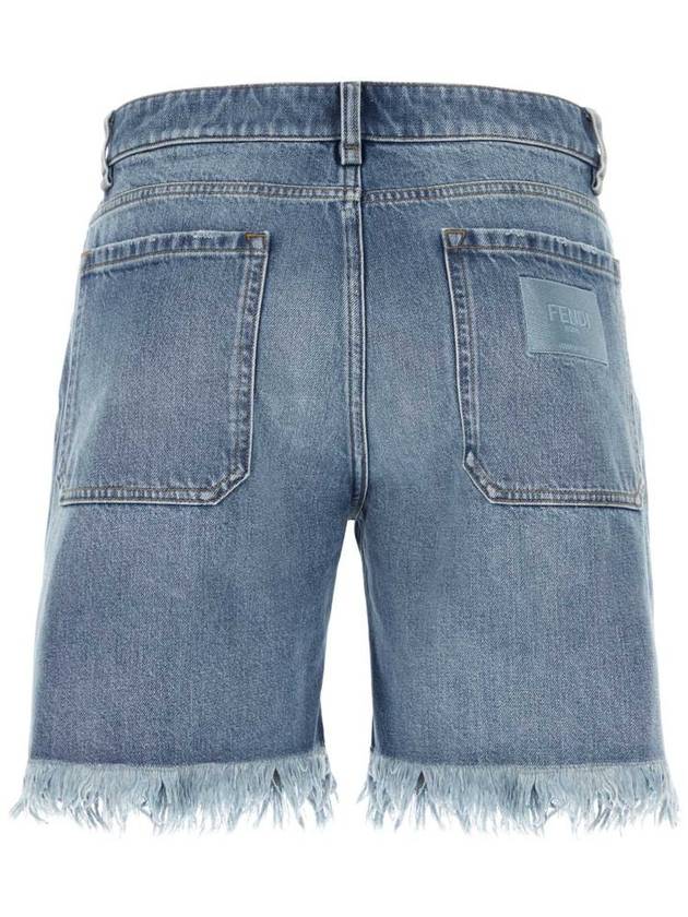 Fringe Denim Shorts Blue - FENDI - BALAAN 3