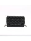 Classic Crossbag On Chain Grained Calfskin & Silver Black - CHANEL - BALAAN 7