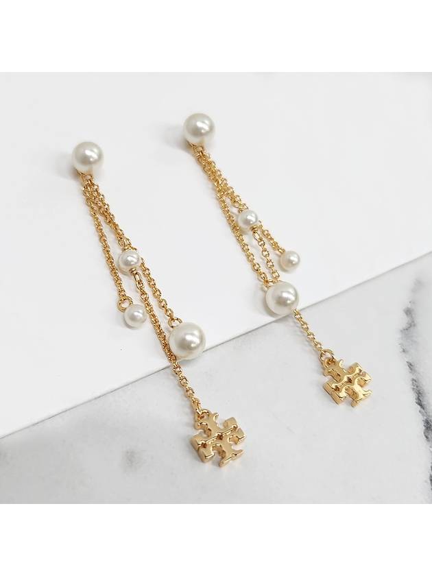 Long Kira Pearl Drop Earrings Gold - TORY BURCH - BALAAN 2