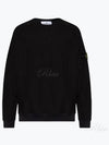 Logo Patch Sweatshirt Black - STONE ISLAND - BALAAN 2