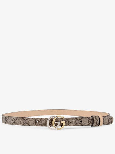 GG Marmont Reversible Thin Leather Belt Beige - GUCCI - BALAAN 1