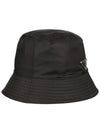 Triangle Logo Re-nylon Bucket Hat Black - PRADA - BALAAN 5