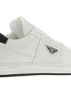 Downtown Triagle Logo Leather Low Top Sneakers White - PRADA - BALAAN 11