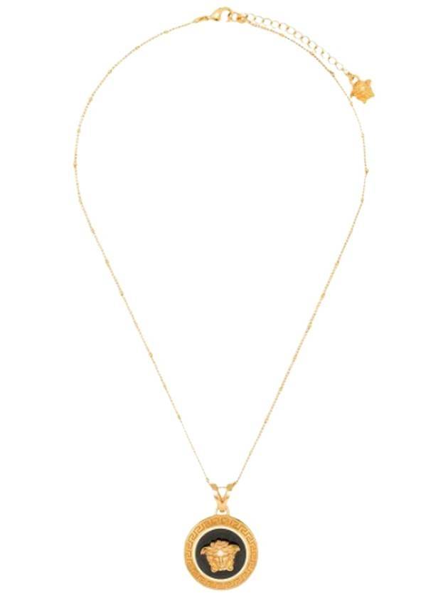 Women Medusa Icon Necklace Black Gold - VERSACE - BALAAN 1