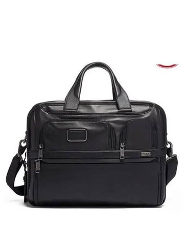 Alpha Expandable Organizer Laptop Briefcase Black Leather 1173211041 - TUMI - BALAAN 1