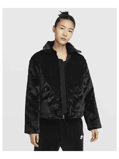 Sportswear Essential Fur Jacket Black - NIKE - BALAAN 2