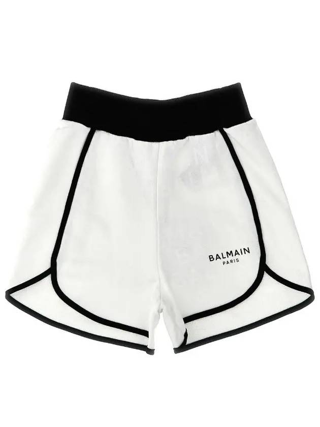 Kids BBU6A39Z1857100NE Shorts Bermuda Pants Black White Balmain - BALMAIN - BALAAN 1