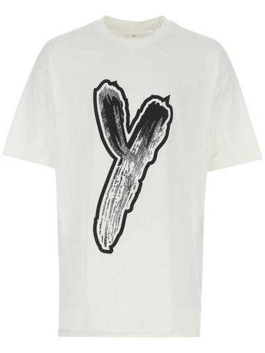 Graphic Logo Cotton Short Sleeve T-Shirt White - Y-3 - BALAAN 1