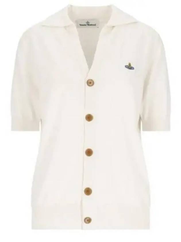 Polo Cashmere Short Sleeve Cardigan White - VIVIENNE WESTWOOD - BALAAN 2