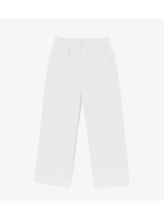 Women s Straight Woven Pants OFFWHITE Off White - LACOSTE - BALAAN 1