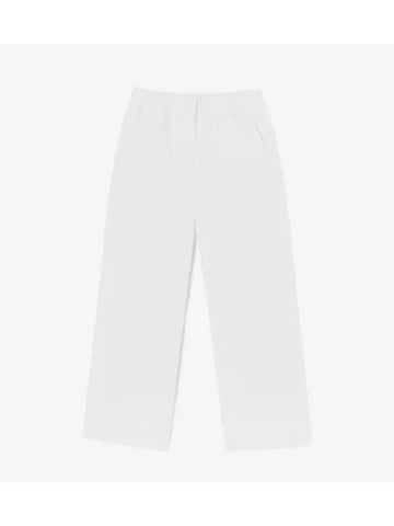 Women s Straight Woven Pants OFFWHITE Off White - LACOSTE - BALAAN 1