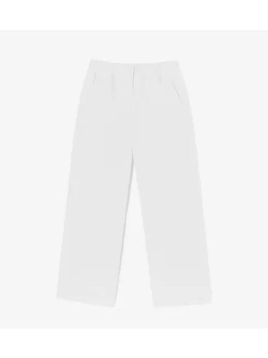 Women s Straight Woven Pants OFFWHITE Off White - LACOSTE - BALAAN 1