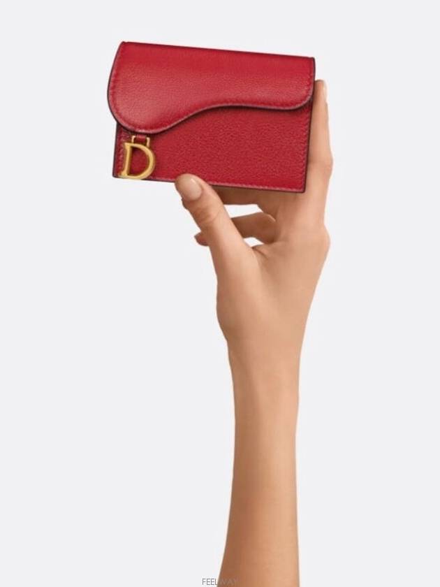 Lux You New Product Red Saddle Flap Card Wallet S5611CCEH - DIOR - BALAAN 8