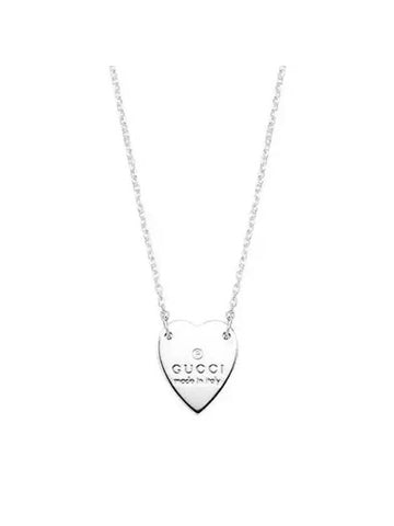 Trademark Heart Pendant Necklace Silver - GUCCI - BALAAN 1