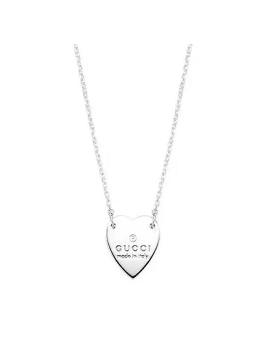 Trademark Heart Pendant Necklace Silver - GUCCI - BALAAN 1