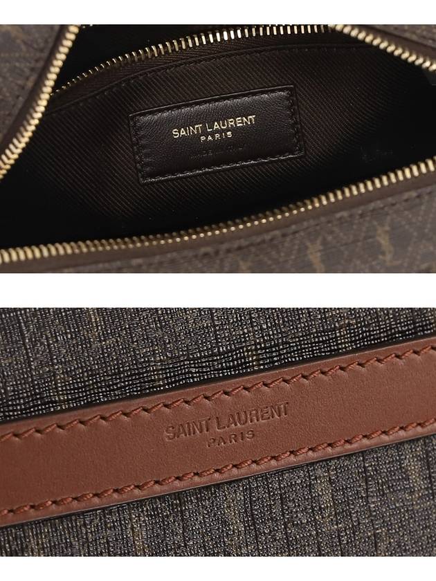 Men's Le Monogram Camera Cross Bag Brown - SAINT LAURENT - BALAAN.