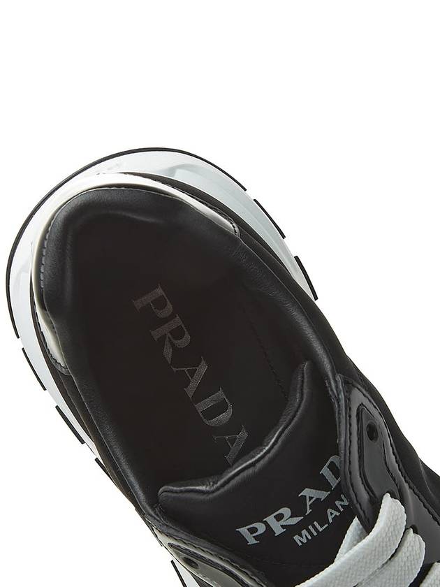 Prax 01 Re-Nylon Brushed Leather Low-Top Sneakers Black - PRADA - BALAAN 8