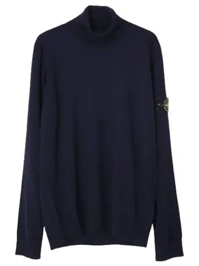 Wappen Patch Virgin Wool Turtleneck Navy - STONE ISLAND - BALAAN 2