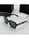 Square Sunglasses Acetate Black Frame Gray Lens Asian Fit - CHANEL - BALAAN 2