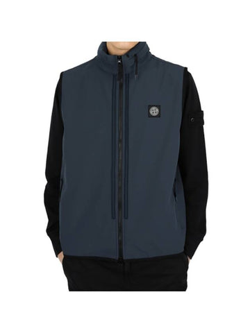 Logo Patch Softshell Vest Navy - STONE ISLAND - BALAAN 1