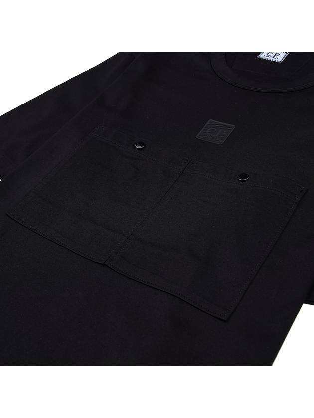 Mercerized Jersey Pocket Short Sleeve T-Shirt Black - CP COMPANY - BALAAN 6