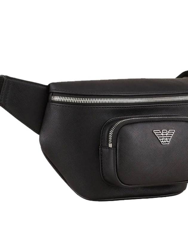 Men's Reclamed Leather Eagle Putty Belt Bag Black - EMPORIO ARMANI - BALAAN 8