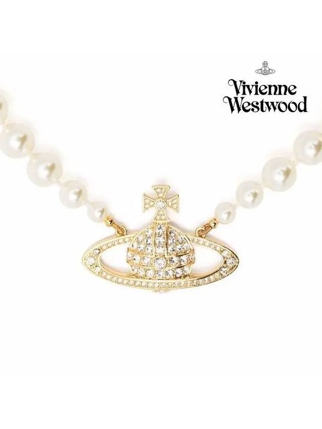 One Row Pearl Bas Relief Necklace Gold - VIVIENNE WESTWOOD - BALAAN 4