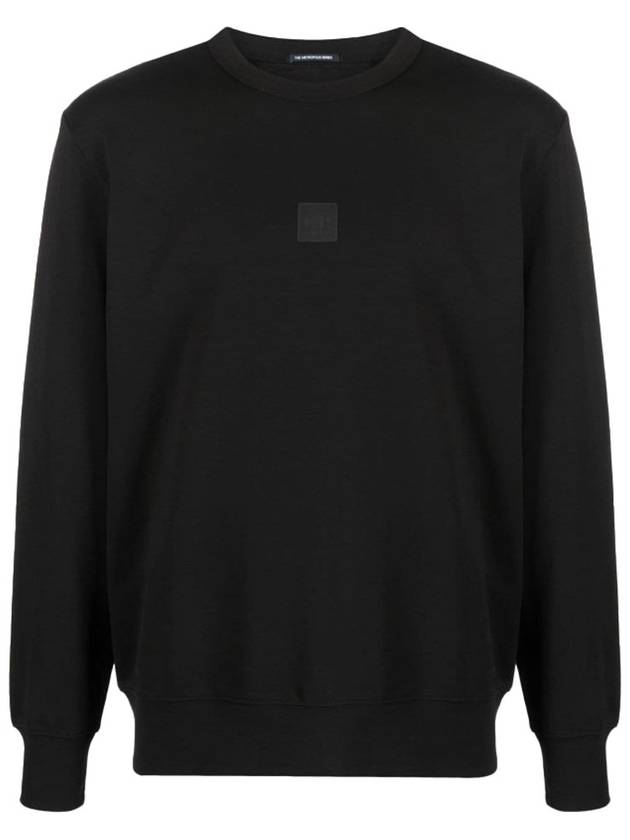 Logo Patch Cotton Sweatshirt Black - CP COMPANY - BALAAN 2