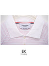 Stripe Knit Short Sleeve Polo Shirt Light Pink - THOM BROWNE - BALAAN 6