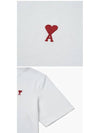 Small Heart Logo Boxy Fit Short Sleeve T-Shirt White - AMI - BALAAN 4