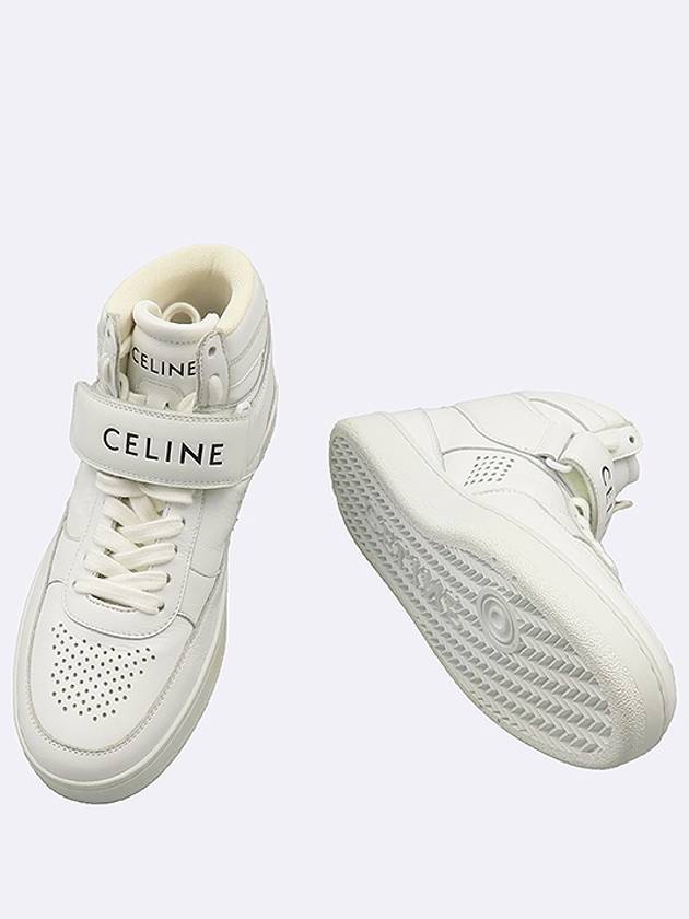 Celine 345013338C 01OP White Color Leather CT 03 High Top Velcro Women s Sneakers 36 - CELINE - BALAAN 2